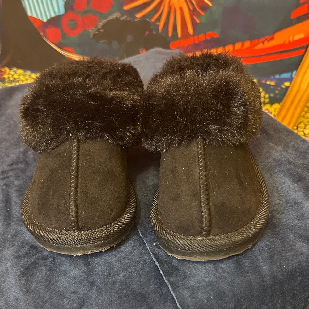 Target Black Fuzzy Kids Low Boots